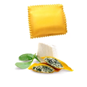 Ravioloni  à la crème de Ricotta di Bufala et aux pousses d'épinards IQF 2KG