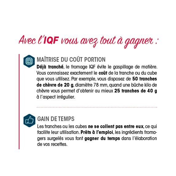 Maroilles AOP Tranché 15gr  IQF Barquette 500gr