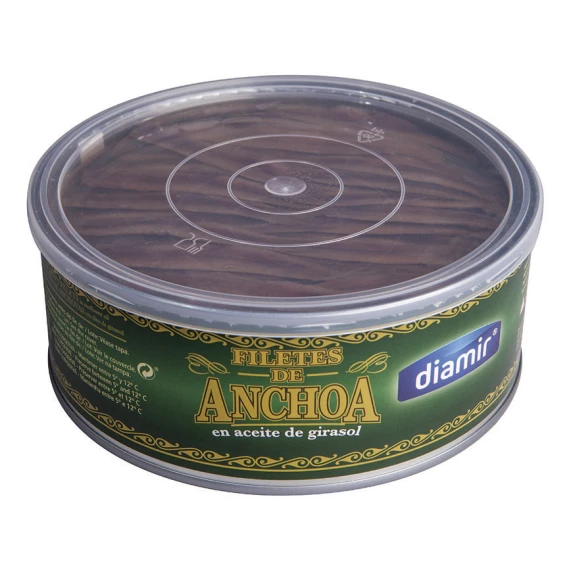 Filets d'anchois à l'Huile de Tournesol Diamir Boite 4/4