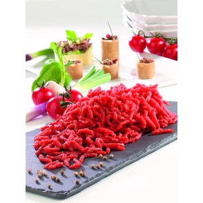 Égrené de boeuf Halal UE IQF 18% MG 10 x 1 kg