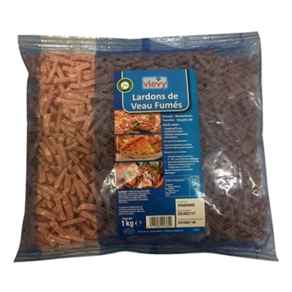 Lardons de Veau Fumés précuits Halal IQF 1KG