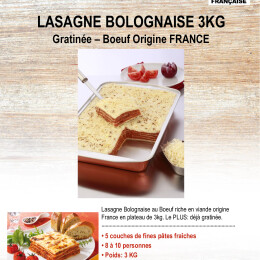 ST_68461_LASAGNE BOLOGNAISE 3KG VF Gratinée 26112019