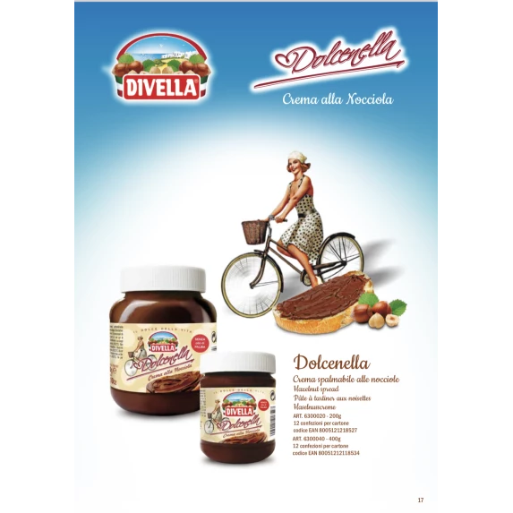 Dolcenella (Crème de Noisettes & Cacao) Divella 12 x 400g