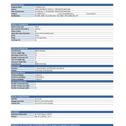 Product Specification Calamari 46 (0,5kgx12)