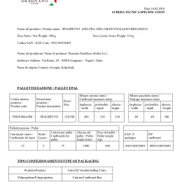 scheda tecnica Spaghetto bio