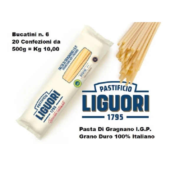 Bucatini N°6 Pasta di Gragnano IGP Liguori 20 x 500 g
