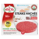 Steaks Hachés Surgelés Orient Halal UE 20%MG ronds gaufrés 45GR x 110