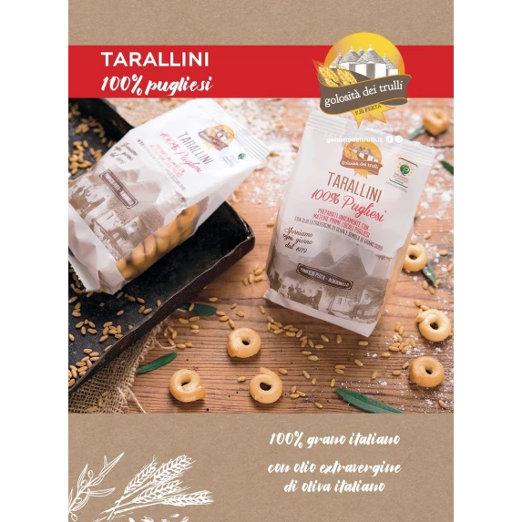 Tarallini 100 % Pugliesi  200 gr x 18