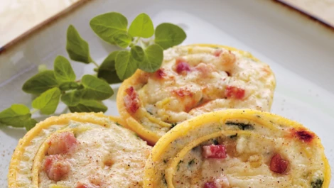 Ricciole ricotta & épinards gratinées au speck et à la scamorza