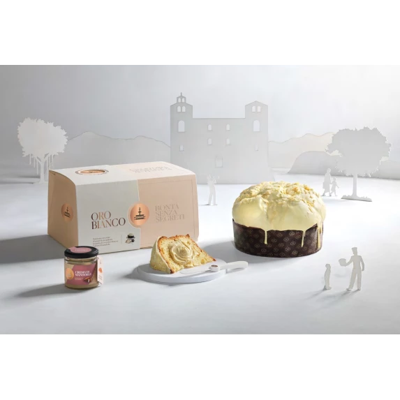 Panettone 1 kg  Oro Bianco Coffret 3 Pièces Fiasconaro