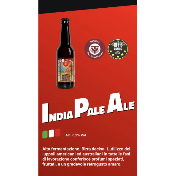 IPA Bière Artisanale Italienne 6,2% Ibeer 33CL x12