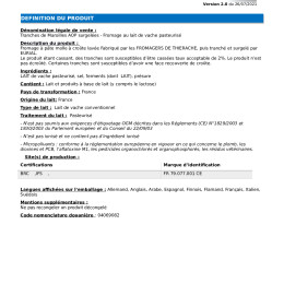 PLM - 47661004 - IQF TR15G MAROILLES BQ C4K N