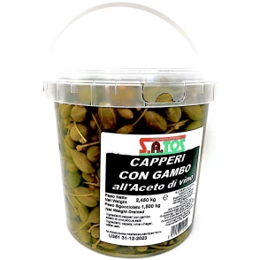 Câpres avec Tiges au Vinaigre Calibre 1,5gr seau 1,5kg