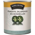 Piments verts jalapeños en rondelles en boîte 3/1