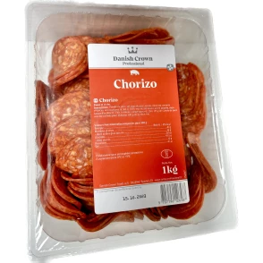 Chorizo Tranché 60 mm Danish Crown barquette 1 kg
