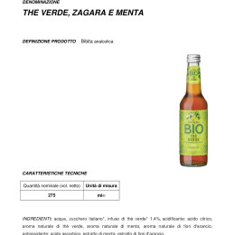 TDS THE VERDE, ZAGARA E MENTA BIO 275 ml TOMARCHIO