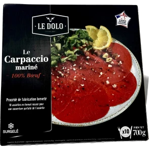 Carpaccio Minut’mariné 100%BOEUF VBF Volifrais IQF 11 x 70 g