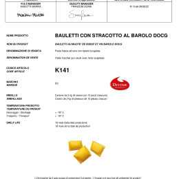 K141 BAULETTI AU MIJOTE' DE BOEUF ET VIN BAROLO DOCG