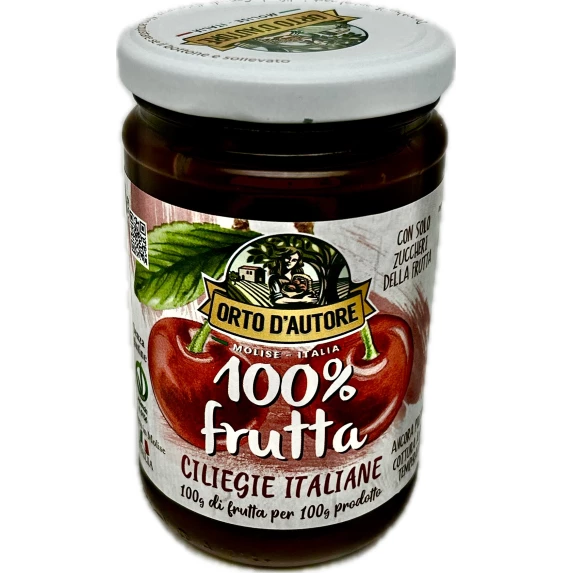Marmelade de cerises italiennes 100% fruit Orto D'Autore 340 g
