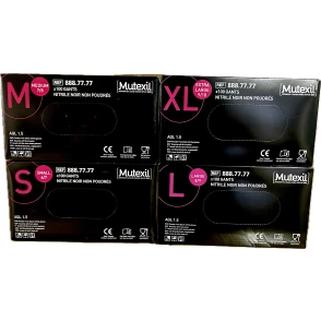 100 Gants en nitrile noirs non poudrés