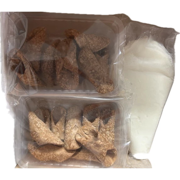 Cannoli kit professionnel 18 pièces + crème de ricotta fraîche de brebis IQF en poche à douille 500gr