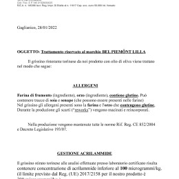 scheda GRISSINI  tecnica olio di oliva