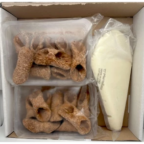 Cannoli kit professionnel 18 pièces + crème de ricotta fraîche de brebis IQF en poche à douille 500gr