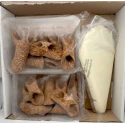 Cannoli kit professionnel 18 pièces + crème de ricotta fraîche de brebis IQF en poche à douille 500gr