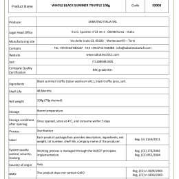 Whole black summer truffle 100g