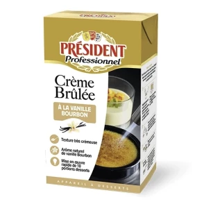 Appareil à Crème Brûlée à la Vanille Bourbon UHT Président Professionnel 1L
