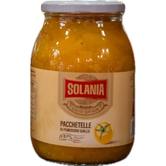 Pacchetelle Gialle, tomates jaunes du Vésuve - bocal 1 kg - Solania