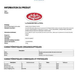 FICHE TECHNIQUE FARINE PASTA FRESCA 10 KG 2021