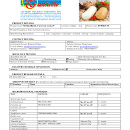 SPECIFICHE TECNICHE PRODOTTO PROVOLA 1KG