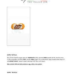 DATA SHEET SUPPLI' NUTELLA