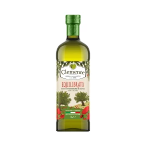 Olio di Oliva Extra Vergine 100% Italienne EQUILIBRATO Bouteille verre 1L Clemente 