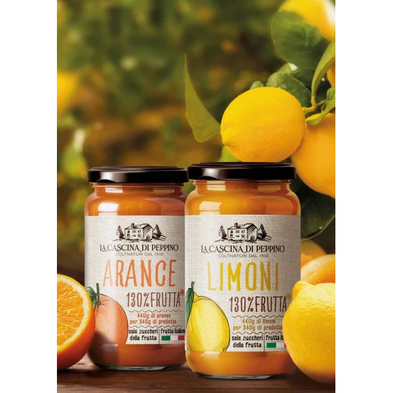 Marmelade d’Oranges Italiennes 130% frutta LA CASCINA DI PEPPINO par Orto D’Autore 340G