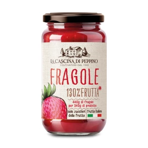Marmelade de Fraises Italiennes 130% frutta LA CASCINA DI PEPPINO par Orto D’Autore 340G