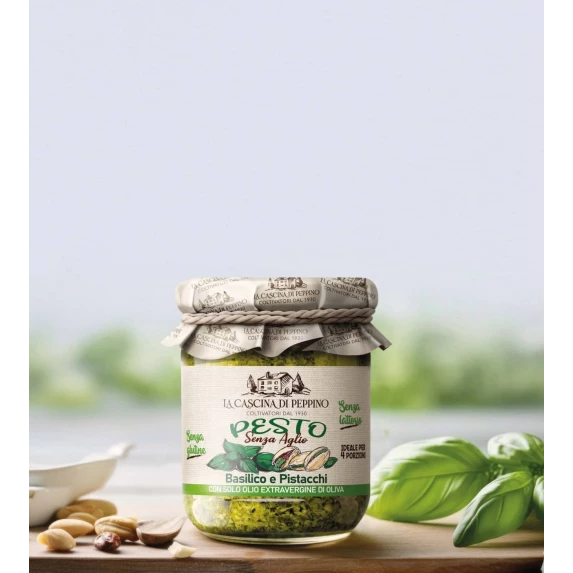 Pesto Verde Basilico & Pistacchi LA CASCINA DI PEPPINO par Orto d’Autore 180g
