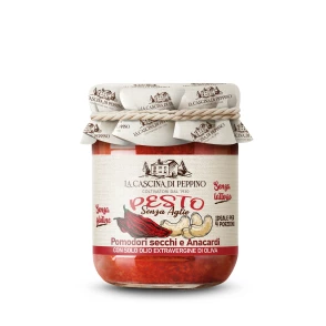 Pesto Rosso Tomates Séchées & Noix de Cajou  LA CASCINA DI PEPPINO par Orto d’Autore 180G