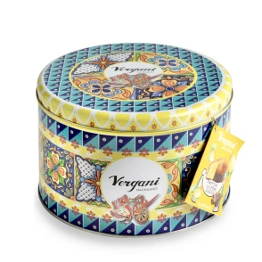 Panettone con crema di limone di Sicilia gamme Sicily Trip coffret métallique Vergani 750g