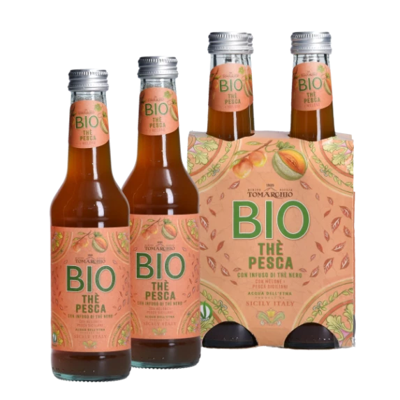 Thé glacé bio pêche melon Tomarchio 27.5 cl x 24