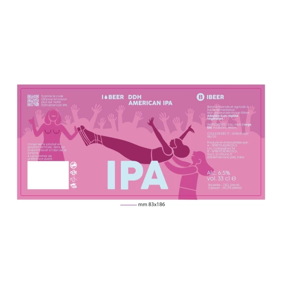 IPA Bière Artisanale Italienne 6,5% Ibeer 33CL x12
