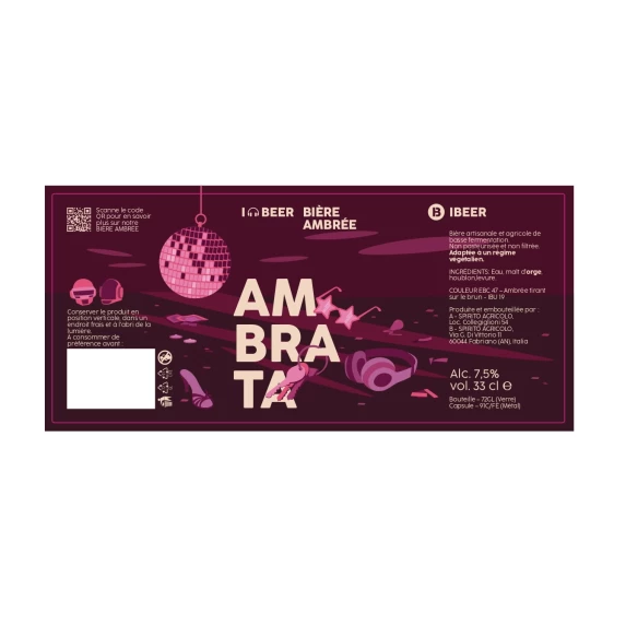 Ambrata Bière Artisanale Italienne 7,5% Ibeer 33CL x12