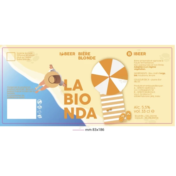 Bionda Bière Artisanale Italienne 5,5% Ibeer 33CL x12