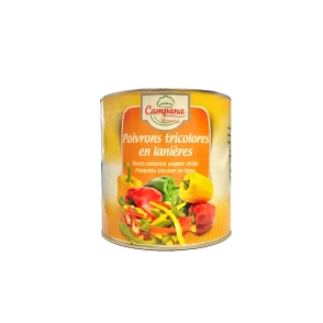 Lanières de Poivrons Tricolores au Naturel
